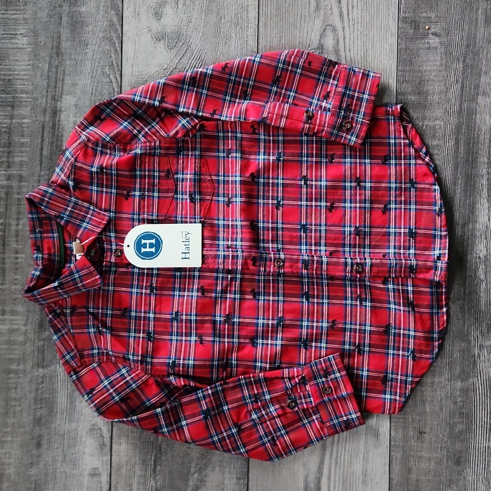 Hatley Holiday Plaid Moose Shirt